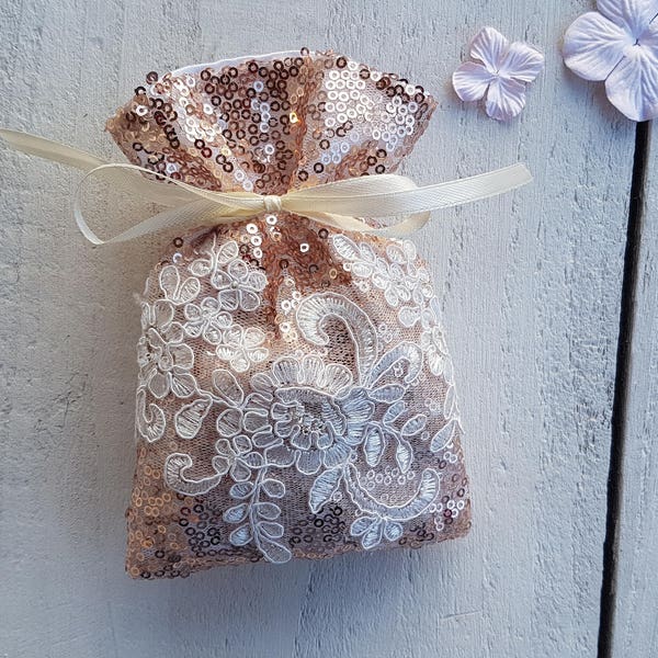 Sequin ring bag, sequin pouch, wedding ring bag,ring pillow alternative, money bag