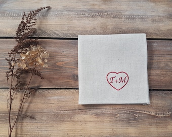 Monogrammed linen handkerchief, linen pocket square, pocket square, mans hankie, handkerchief, handmade hankie