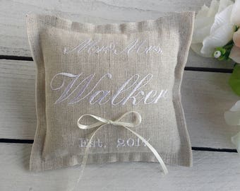 Ring bearer, Embroidered ring pillow, custom ring bearer pillow,