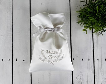 Mazel Tov Glass bag, smash glass pouch, jewish traditional ceremony,couples gift, Mazel Tov bag