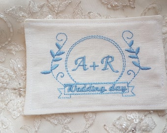 Dress label, wedding dress patch,  embroidered wedding dress label