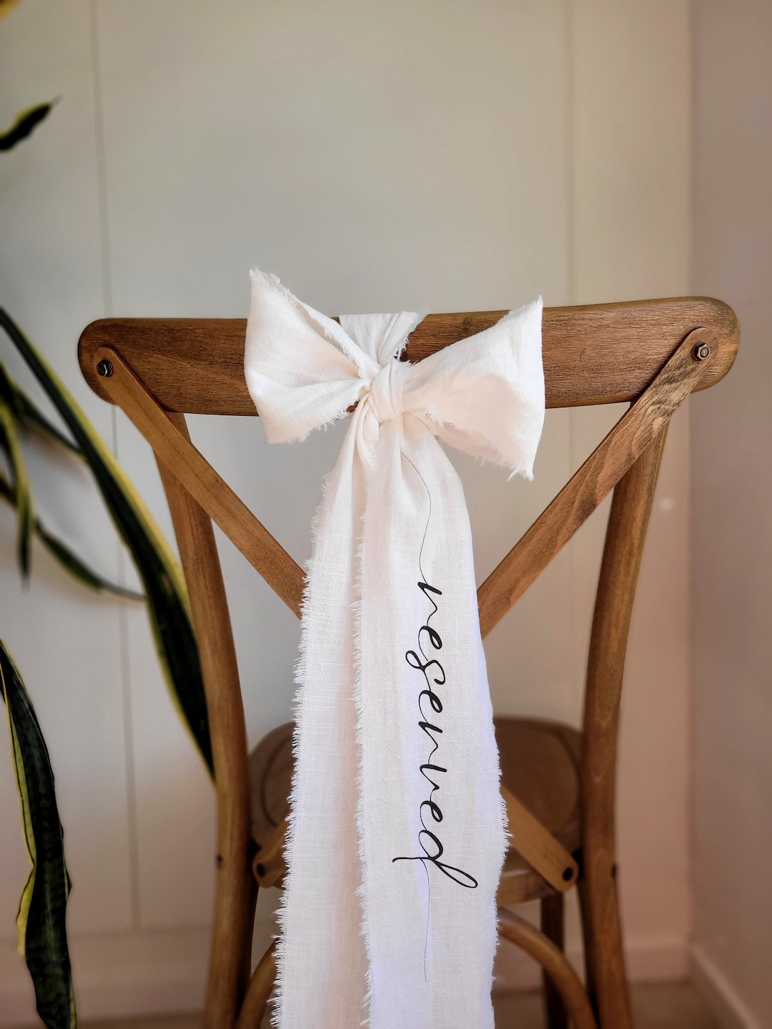 RESERVED Chair Ribbon, Memorial Wedding Sign, Wedding Fabric Sign ...