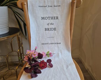 RESERVED from heaven - Memorial chair sign, Memorial wedding sign, wedding fabric sign, Memorial chair sign
