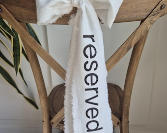Ruban pour chaise, ruban réservé avec détail