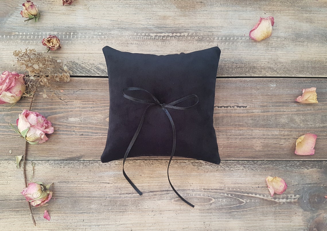 Black Ring Pillow Velvet Ring Pillow Ring Pillow Wedding Etsy