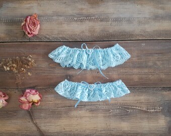 Baby Blue garter, blue lace garter,  brides garter, bridal garter, lace garter, light blue garter belt, wedding garter