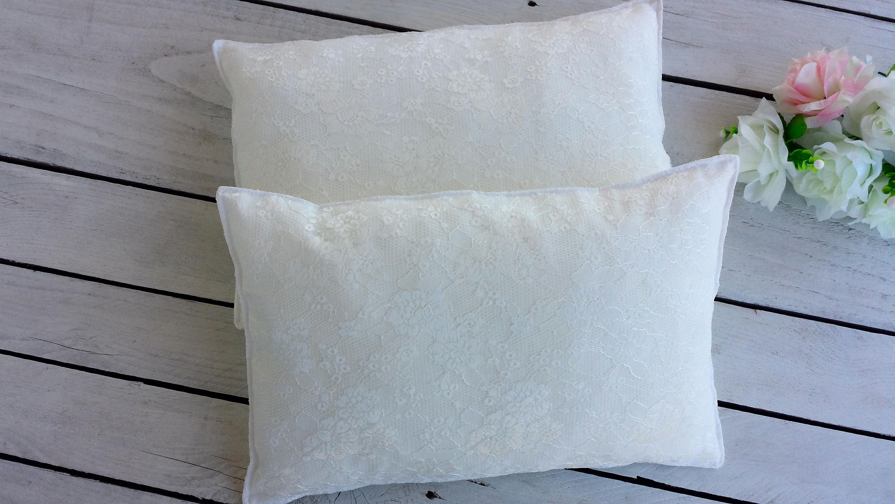 Kneeling pillows white lace kneeling pillows set of 2 pilows Etsy