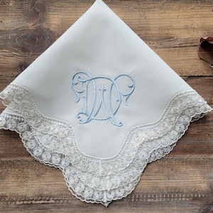 Wedding handkerchief, Brides handkerchief, Bridesmaids gift, Christening gift