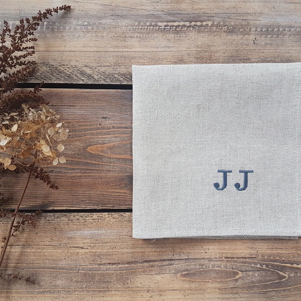 Monogrammed linen handkerchief, linen pocket square, pocket square, mans hankie, handkerchief, handmade hankie