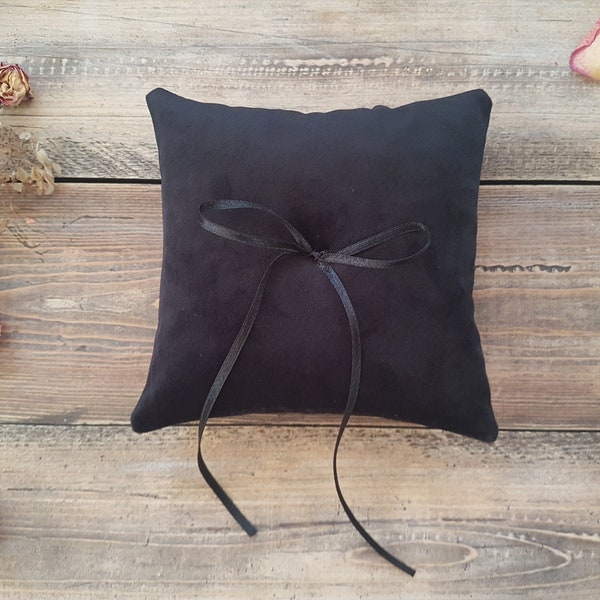 Black ring pillow, Velvet ring pillow, ring pillow, wedding ring pillow, simple ring pillow