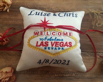 Las Vegas ring pillow, married in Vegas