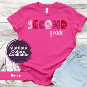 Flower School Shirt, Back To School Shirt, First Day Of School Second Grade Tshirt, 2nd Grade Shirt, Girl Second Grade Tee, Shirt for School