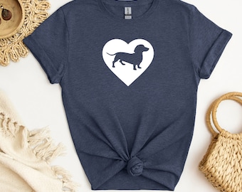 Dachshund Gift Heart Shirt, Dachshund Lover, Funny Dachshund Shirt, Doxie Mom Shirt, Weiner Dog Owner Shirt, Sausage Dog Lover Shirt Dog Mom
