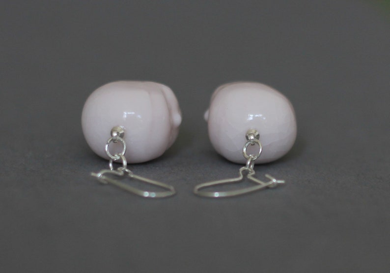 Porcelain Earrings Miniature Doll head soft pink 925 Etsy