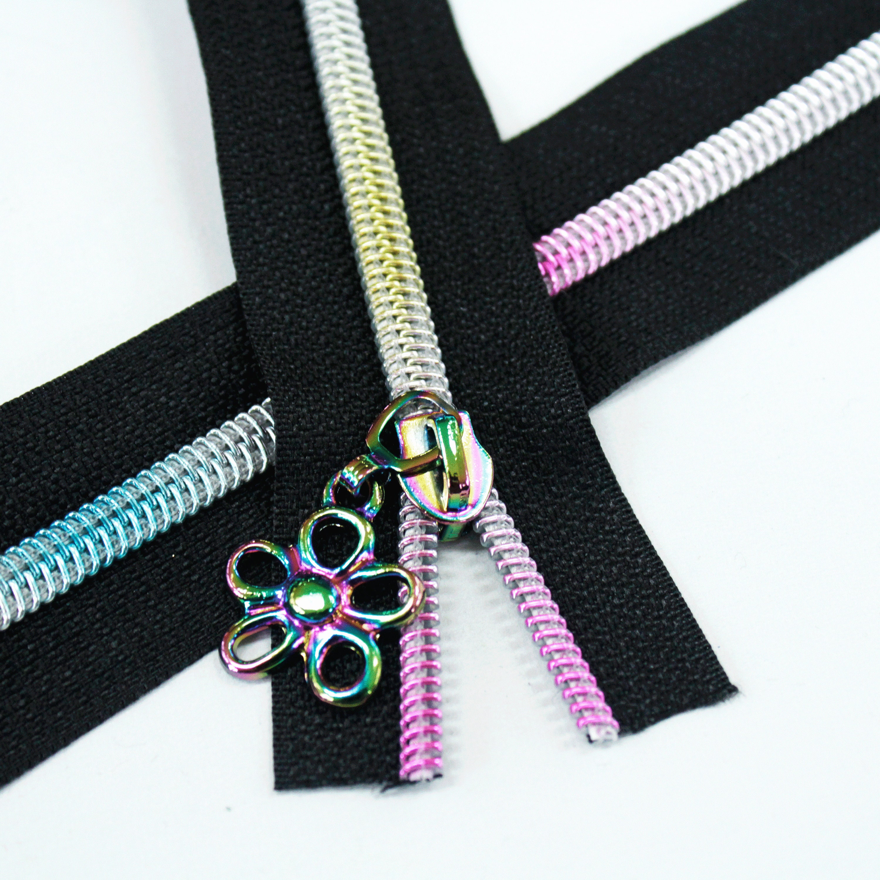 Size 5 Black Zipper by the yard with rainbow coil & Zipper Etsy