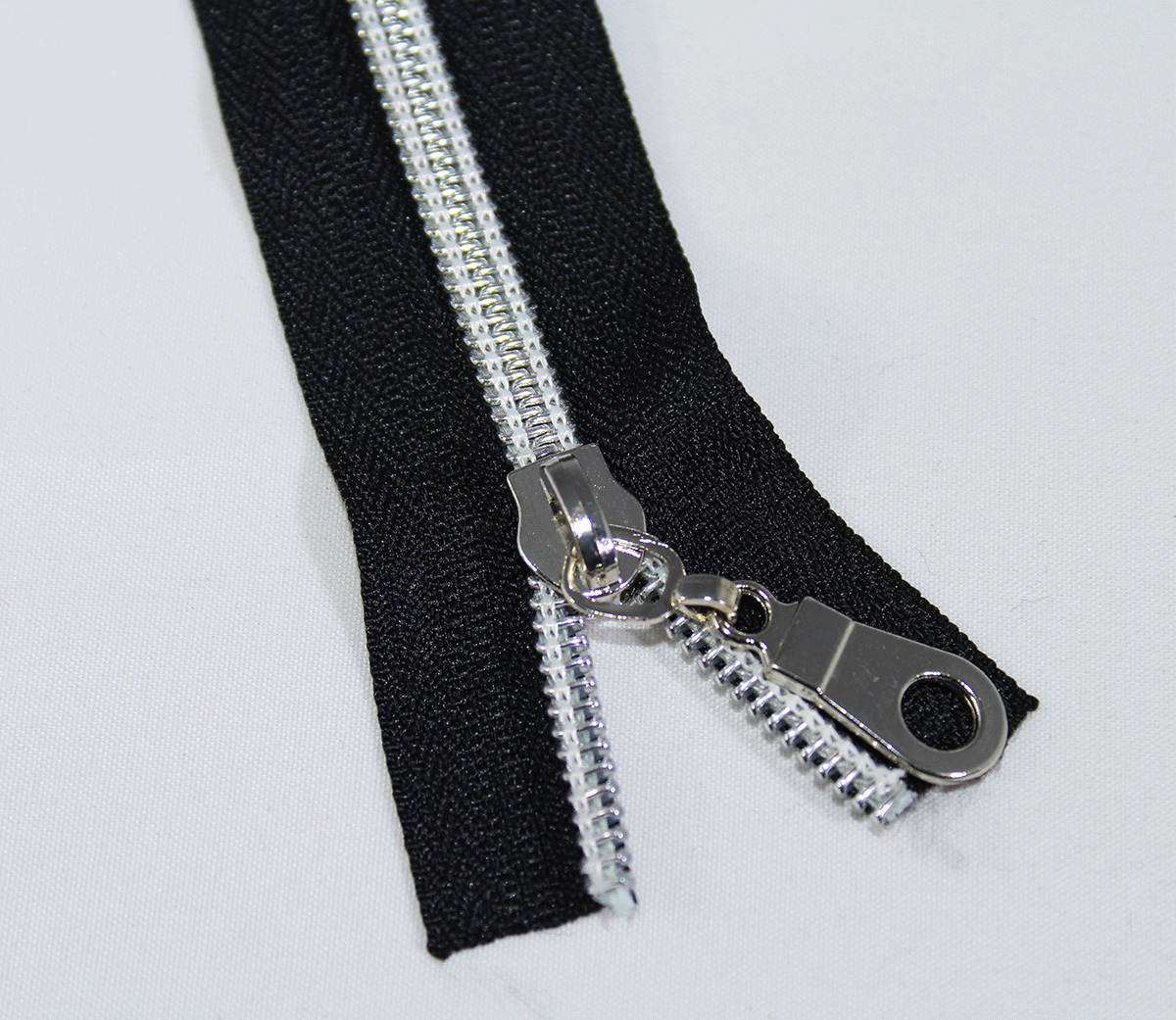 Black Zipper by the yard with silver coil & Zipper Pulls 5 Etsy