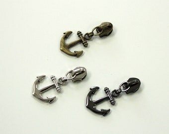 Size #5 Anchor Zipper Pull for #5 Nylon Coil Zippers, Purse Zipper Pulls, #5 Nylon Zipper Pulls