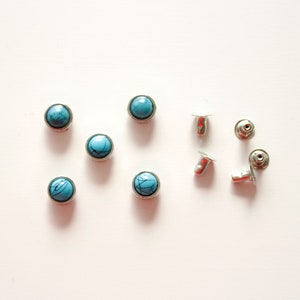 Turquoise Stone Rivets (20 Sets)