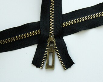 Size #5 Black Resin Zipper with Bronze Teeth