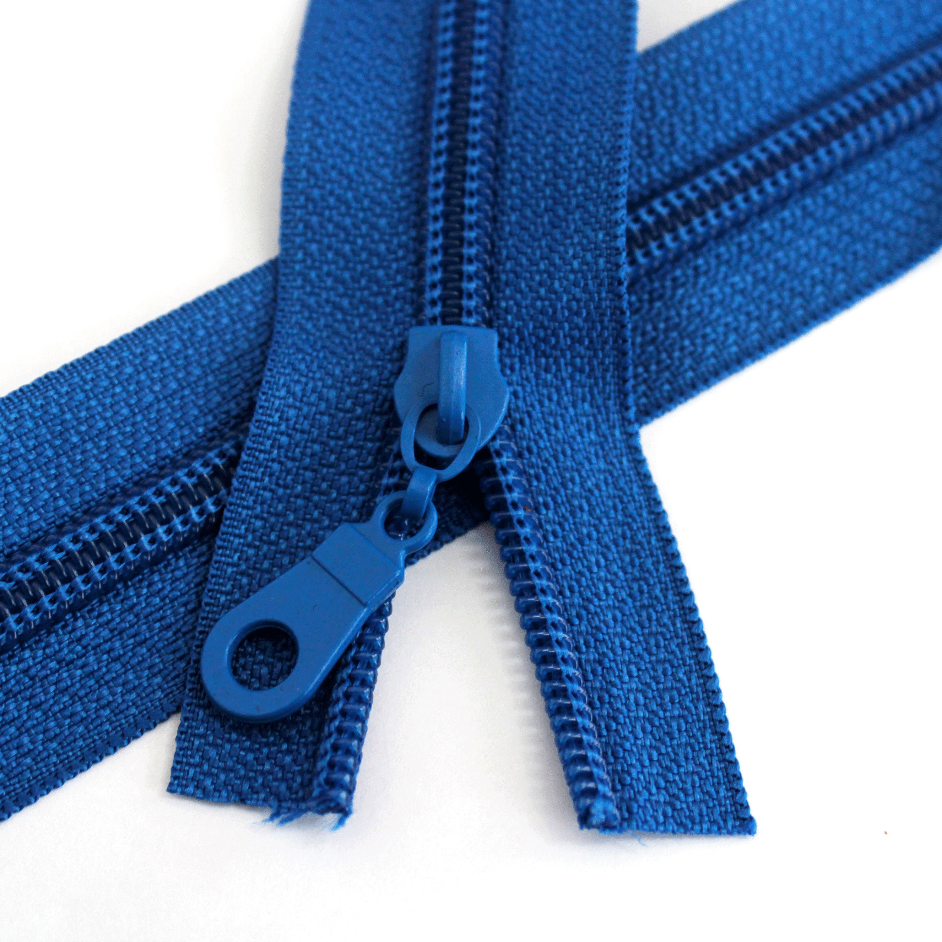 #5 Zipper by the Yard - Royal Blue with Silver Coil