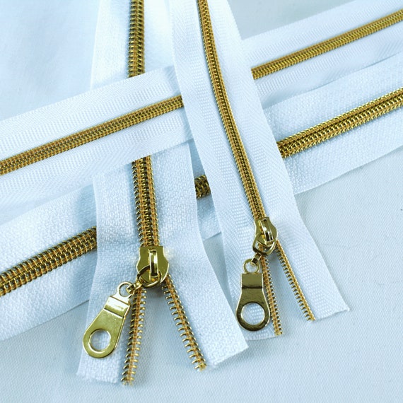 Metal-look Nylon Zippers by the Yard - 3 yards