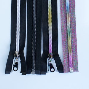 28 Nylon Coil Separating Zippers, Purse Zipper, Nylon Coil Zipper, Nylon Metallic Zipper image 1