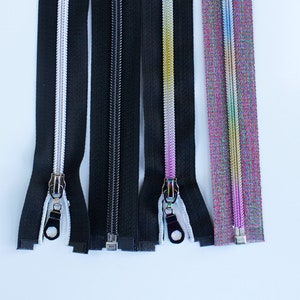 28″ Nylon Coil Separating Zippers, Purse Zipper, Nylon Coil Zipper, Nylon Metallic Zipper