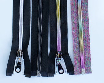 28″ Nylon Coil Separating Zippers, Purse Zipper, Nylon Coil Zipper, Nylon Metallic Zipper