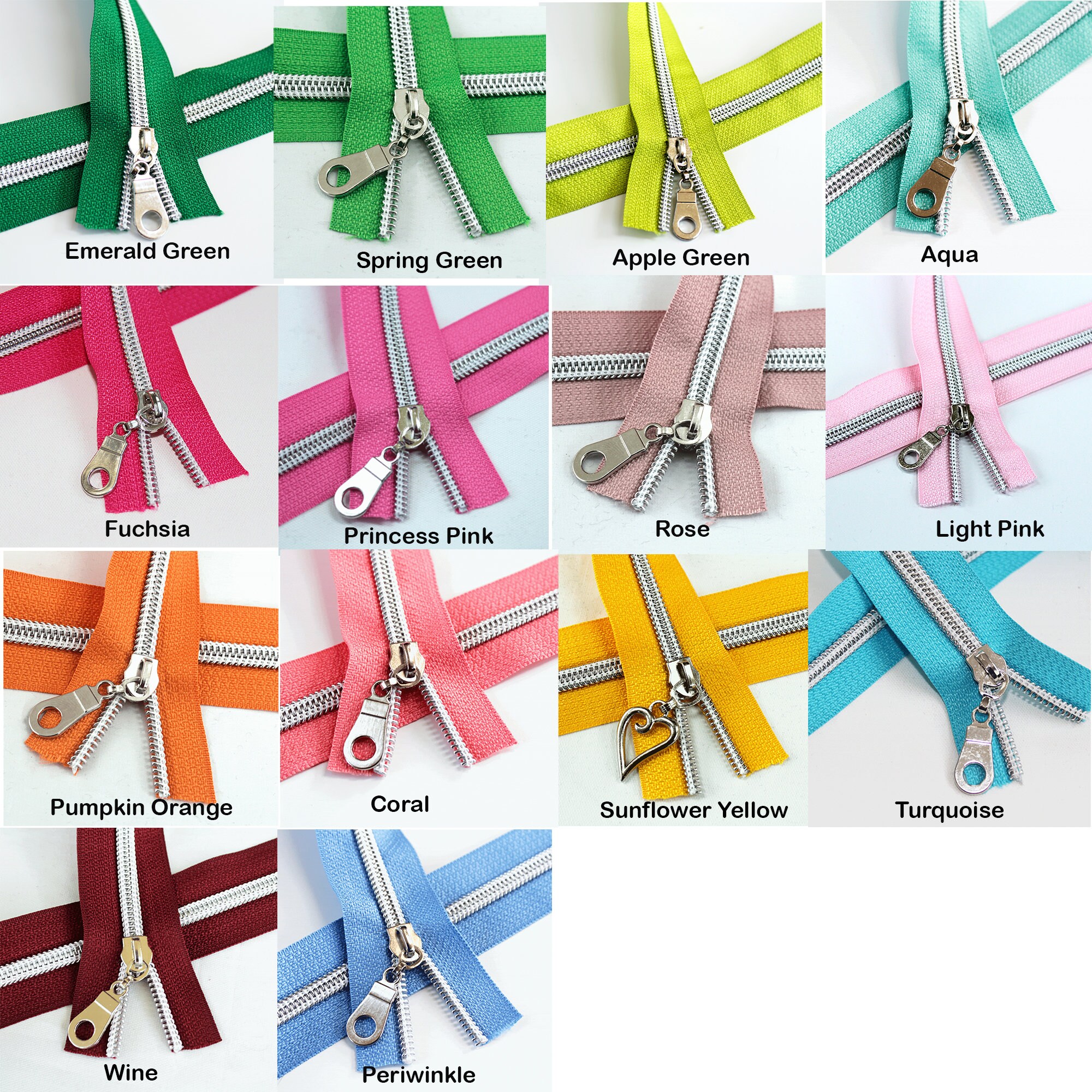 「サスペリア」販促用ウチワ（非売品・新品・２００５年） SILVER Coil Nylon Coil Zippers Kits, #5 Zipper Tape, Bag