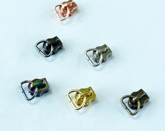 Size #5 D-Ring Zipper Pulls for #5 Nylon Coil Zippers, Purse Zipper Pulls, #5 Nylon Zipper Pulls