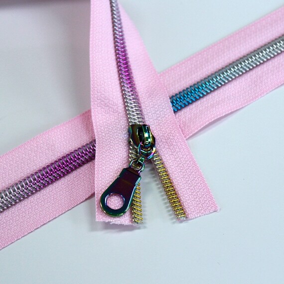 Donut Pull Zipper Pack - Lime Zipper Tape with Violet Teeth Donut Pull Zipper Pack - Lime Zipper Tape with Violet Teeth