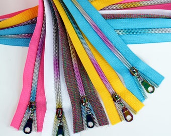 Size #5 Rainbow Collection Kit, Zipper by the Yard with rainbow coil, #5 Zipper Tape, Purse Zipper Tape