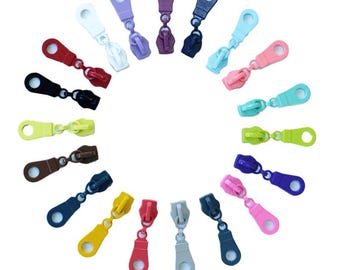 Non-locking Zipper Pulls for Nylon Coil Zippers, Purse Zipper Pulls, Nylon Zipper Pulls (9 pulls)