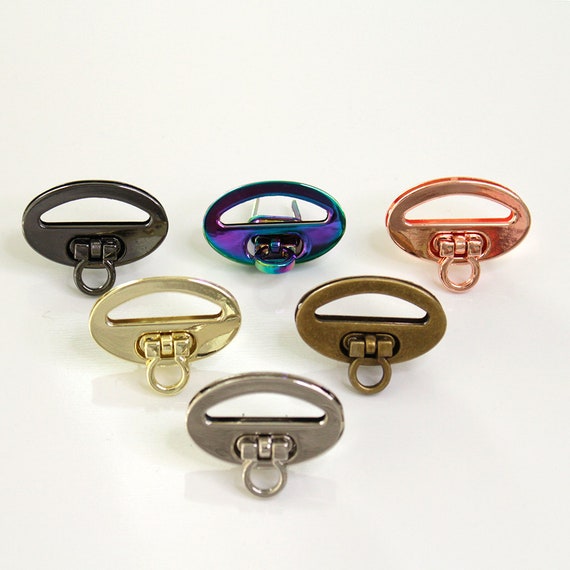 Oval Flip Lock Iridescent Gunmetal Oval Flip Lock Iridescent Gunmetal