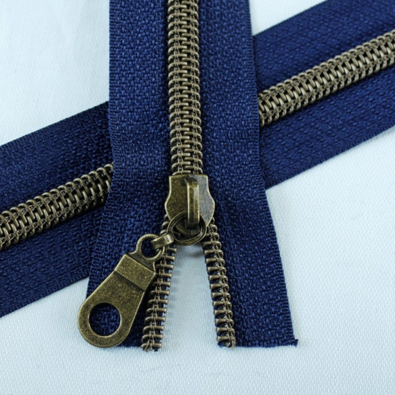 Navy Zippers by the yard