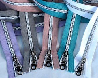 Size #5 Pastels Zipper Kit with Silver Coil
