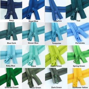 REGULAR Coil Nylon Coil Zippers Kits, 5 Zipper Tape, Bag Zippers, Zippers by the yard, 5yds & 15 Pulls image 2