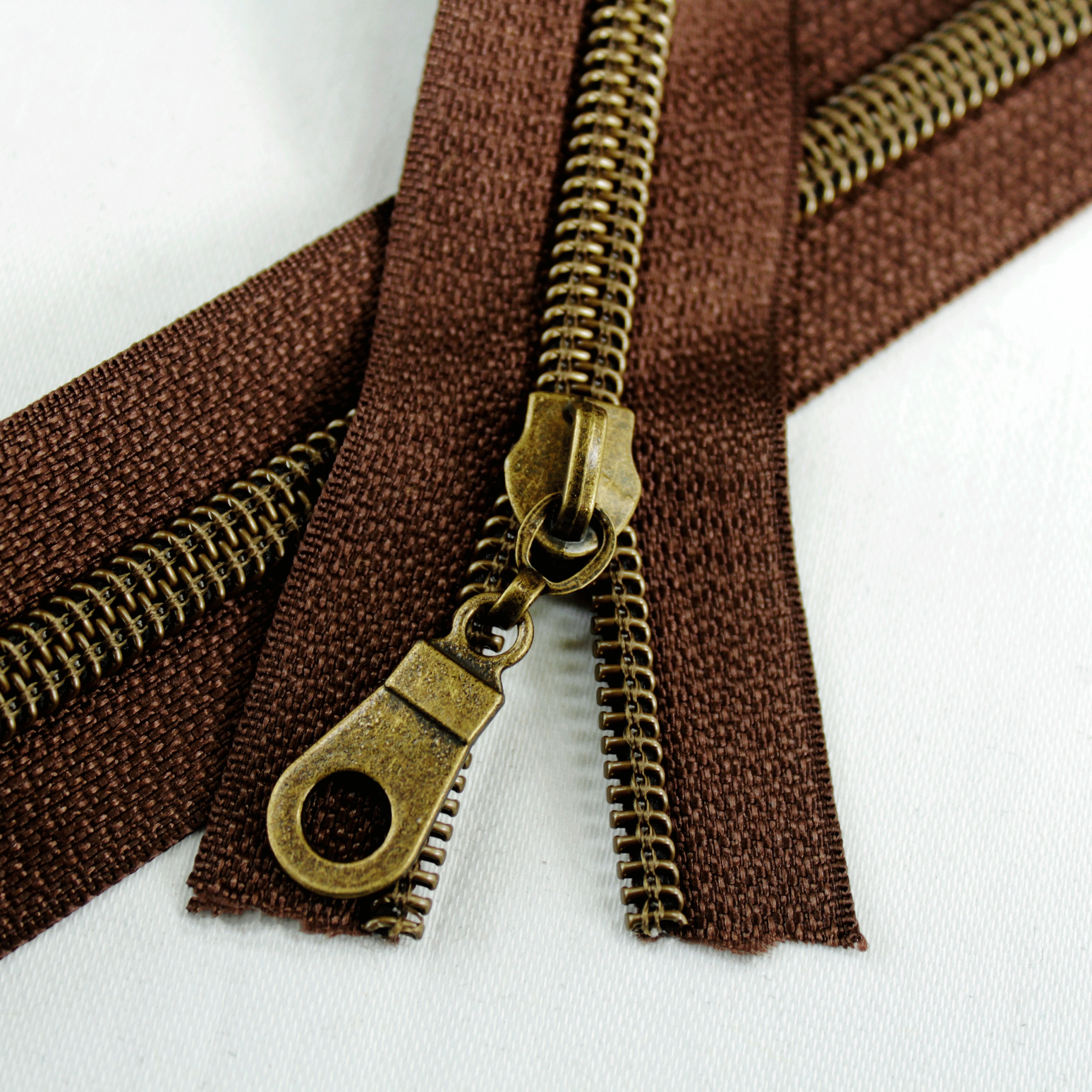 Size #5 Black Zipper by the Yard with Gold Coil - 5 yards & 15 Regular  (Donut) Zipper Pulls