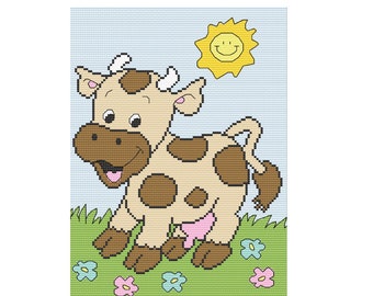 Cow Cross Stitch Pattern, instant download PDF