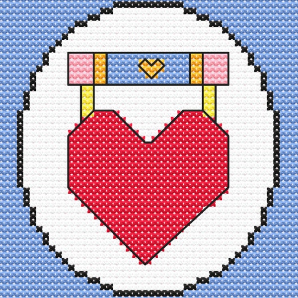 Loyal Heart Dog Care Bear Cousin Belly Badge Pattern Cross Stitch Pattern, instant download PDF