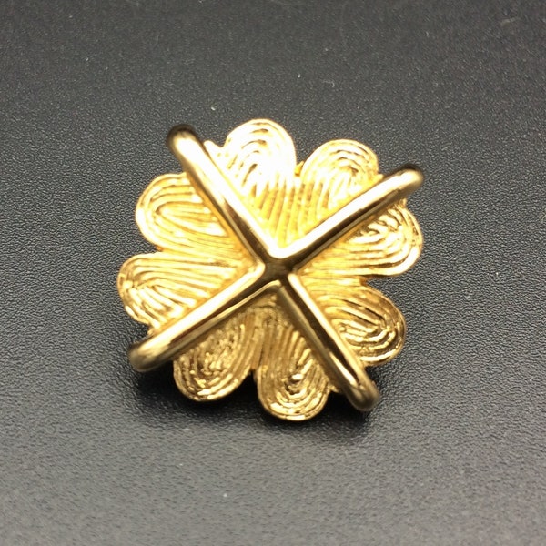 GUY LAROCHE vintage brooch pin. 4 gold metal hearts. Valentine's Day gift.