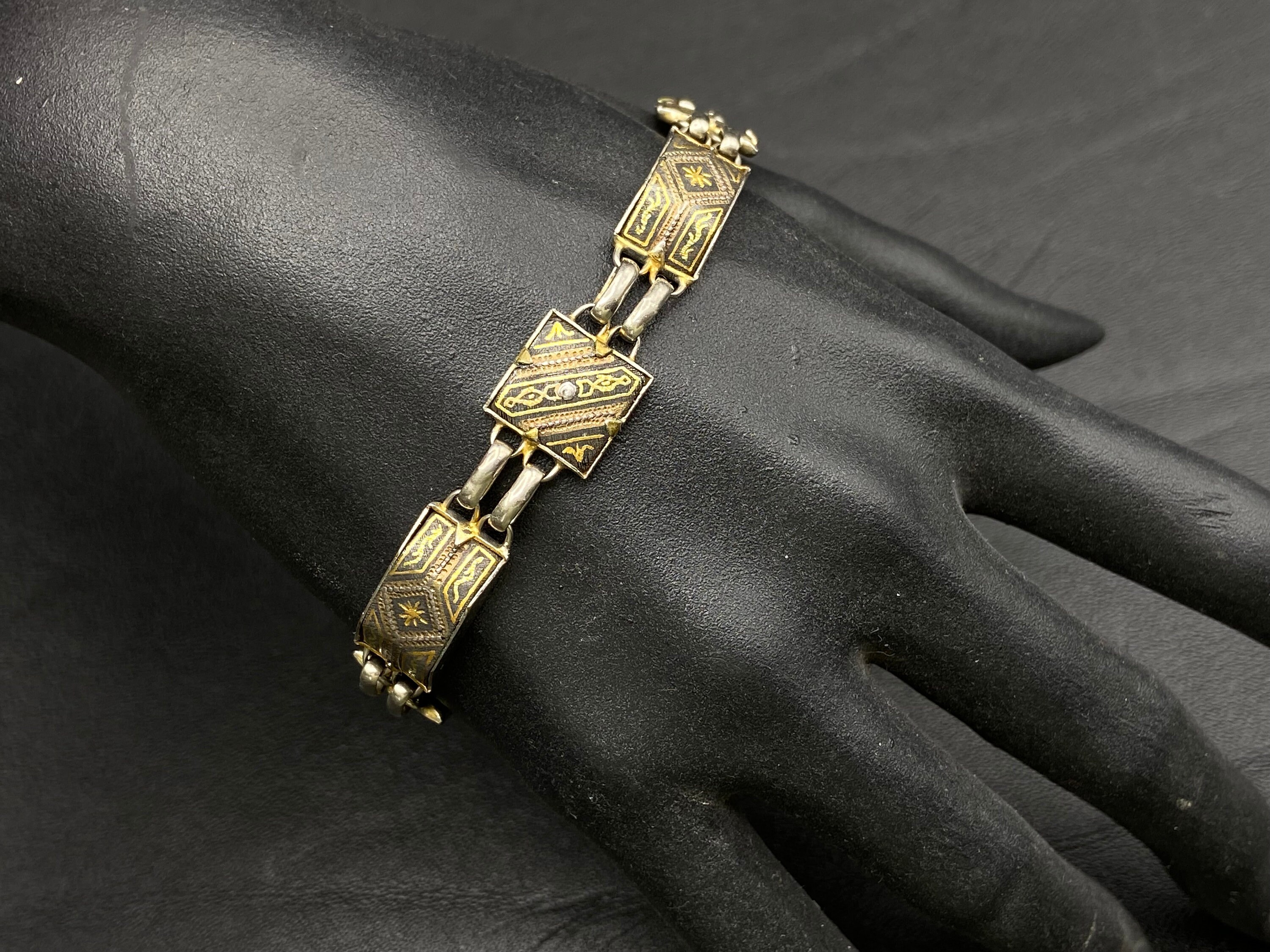 Vintage Damascene Bracelet, Toledo, Spain. 1970. Unisex