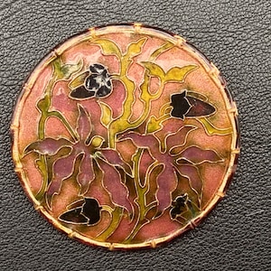 Broche ancienne Jules Sarlandie en or jaune et émaux de Limoges