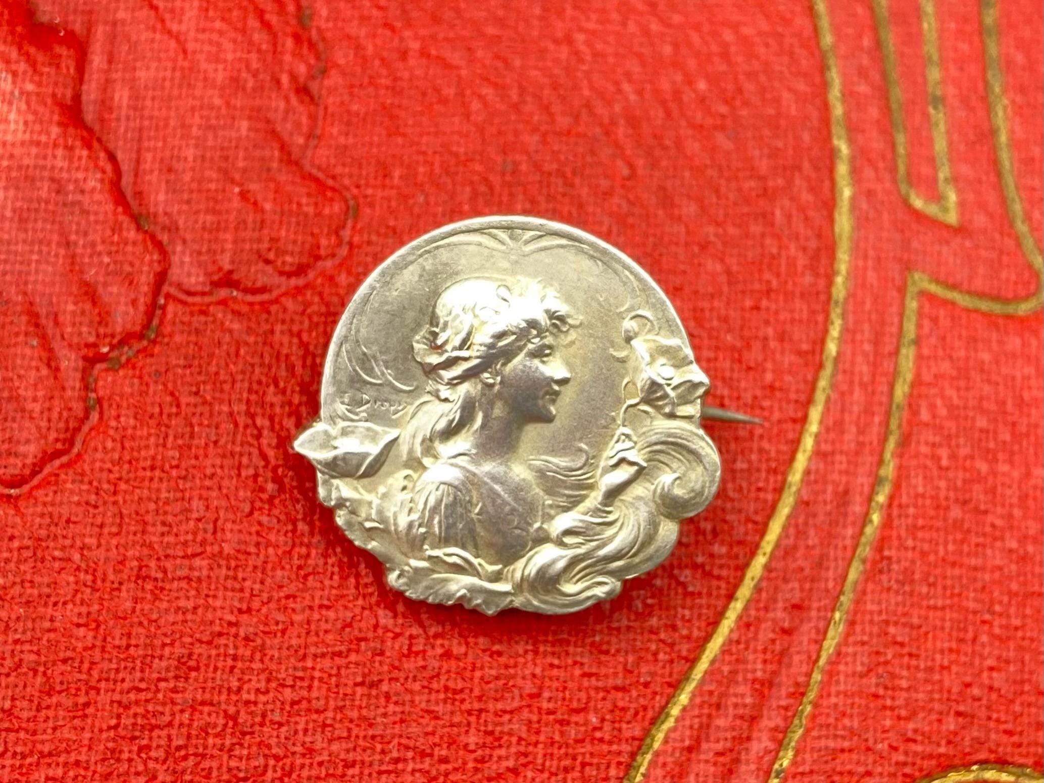 フランスシルバーピンEmile Dropsy純銀 フランス シルバーブローチ