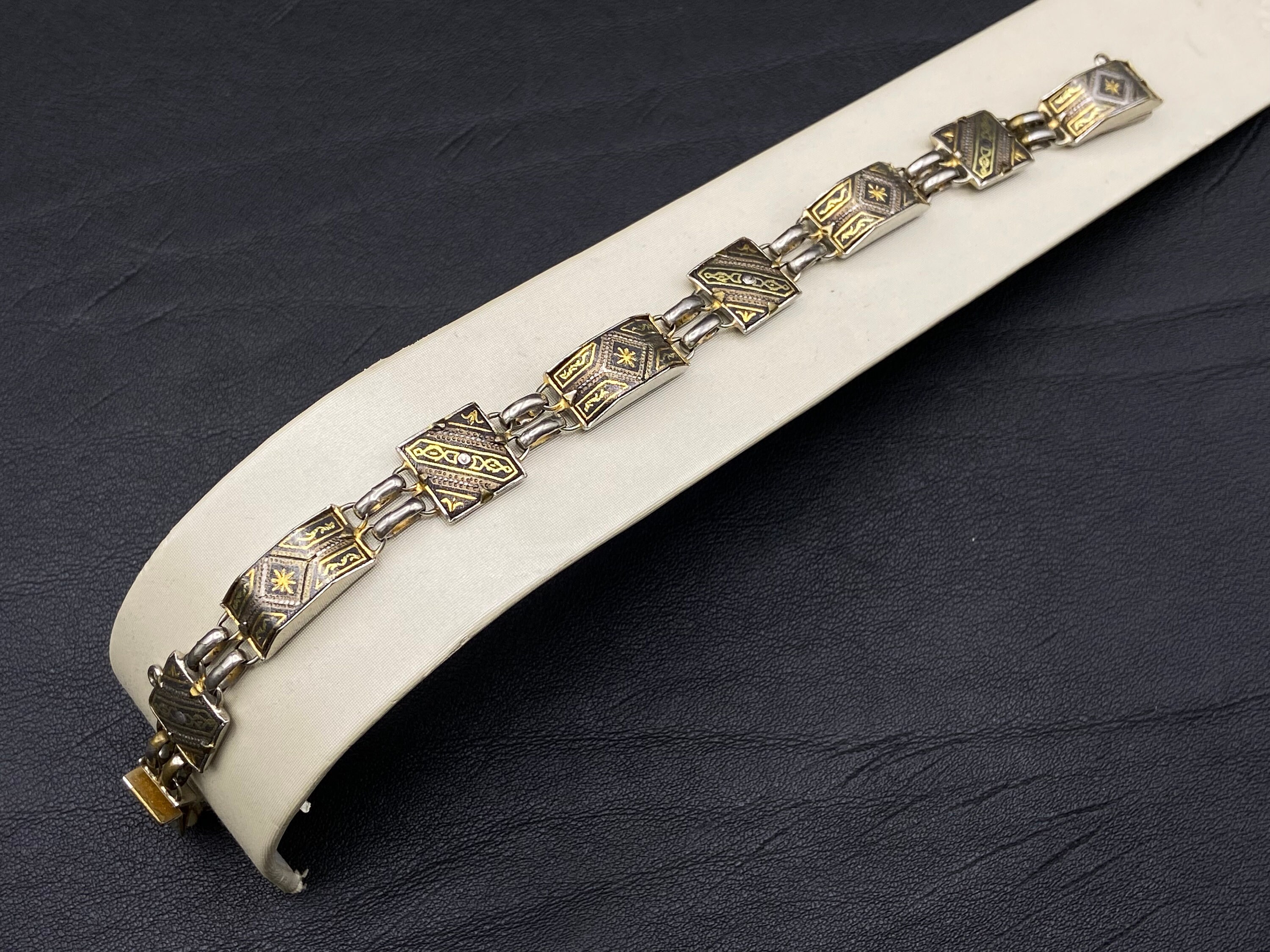 アクセサリー Toledo Spain damascene vintage bracelet Vintage Damascene Toledo Spain Gold Bird Floral Hinged