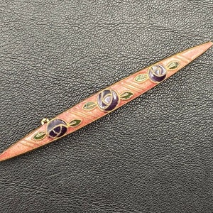 Broche Ronde émaillée Cloisonnée 4,7 Cm - Occasion En Bon état