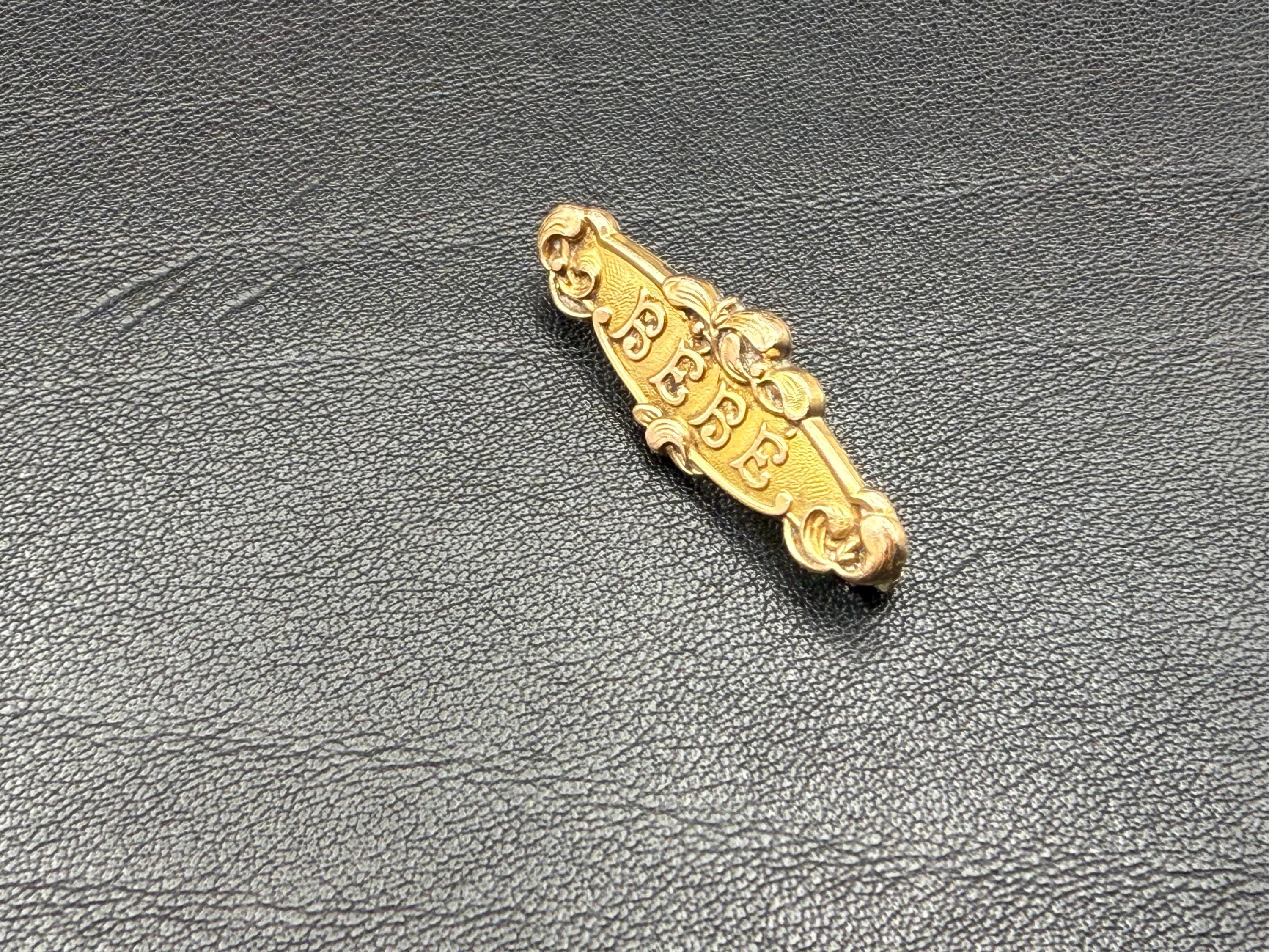 Broche Ancienne Plaqué Or Bébé – Vintage, Occasion, Sans Marque