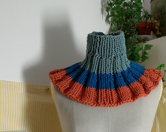collar scarf, one size, cotton macrame yarn