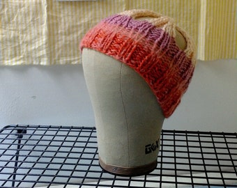 headband crown, one size/rib-knit, recycled polyester yarn, regal version