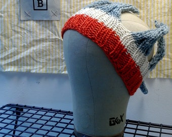 headband crown, one size, rib knit for flexible fit, recycled yarn